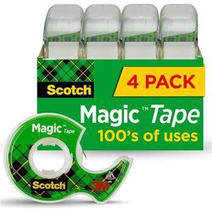 Invisible Magic Tape - 4 Rolls with Dispensers, Home Office‎ & School Supplies